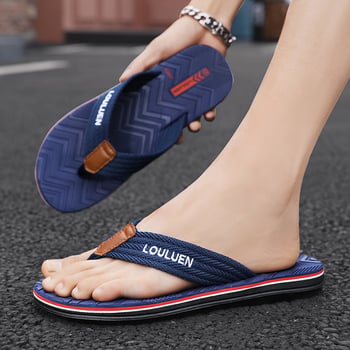 Férfi flip-flop papucs, EVA felsőrész, PVC talp, csúszásmentes, légáteresztő, nyári casual