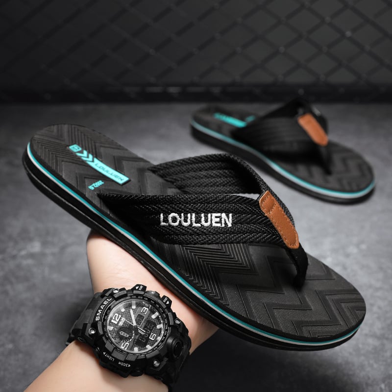 Férfi flip-flop papucs, EVA felsőrész, PVC talp, csúszásmentes, légáteresztő, nyári casual