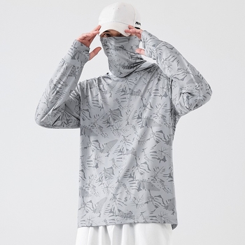 Κουκούλα προστασίας από τον ήλιο, υπερ-λεπτό εκτυπωμένο ένδυμα προστασίας για ψάρεμα, αναπνεύσιμο νάιλον, 3D εκτύπωση, άνετη ελεύθερη γραμμή για νέους, Καλοκαίρι 2025