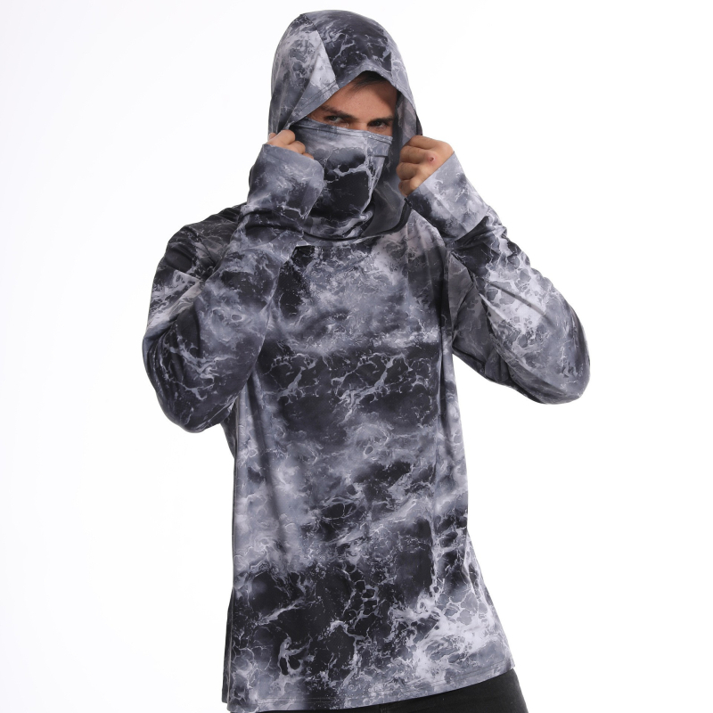 Κουκούλα προστασίας από τον ήλιο, υπερ-λεπτό εκτυπωμένο ένδυμα προστασίας για ψάρεμα, αναπνεύσιμο νάιλον, 3D εκτύπωση, άνετη ελεύθερη γραμμή για νέους, Καλοκαίρι 2025