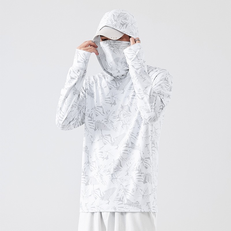Κουκούλα προστασίας από τον ήλιο, υπερ-λεπτό εκτυπωμένο ένδυμα προστασίας για ψάρεμα, αναπνεύσιμο νάιλον, 3D εκτύπωση, άνετη ελεύθερη γραμμή για νέους, Καλοκαίρι 2025