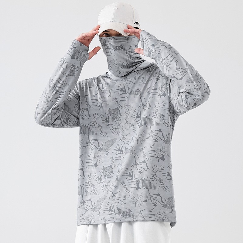 Κουκούλα προστασίας από τον ήλιο, υπερ-λεπτό εκτυπωμένο ένδυμα προστασίας για ψάρεμα, αναπνεύσιμο νάιλον, 3D εκτύπωση, άνετη ελεύθερη γραμμή για νέους, Καλοκαίρι 2025