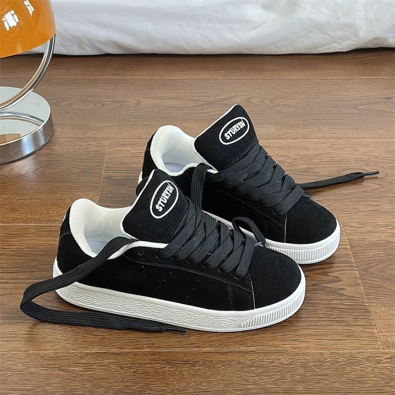 Sneakers pentru bărbați – vârf rotund, piele artificială, branț PU, talpă din cauciuc, talpă joasă, stil de toamnă, SGS certificat
