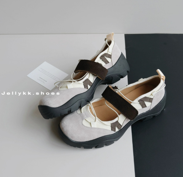 Pantofi casual femei, plat, cu vârf rotund, model cu dungi, talpă din cauciuc groasă, branț EVA