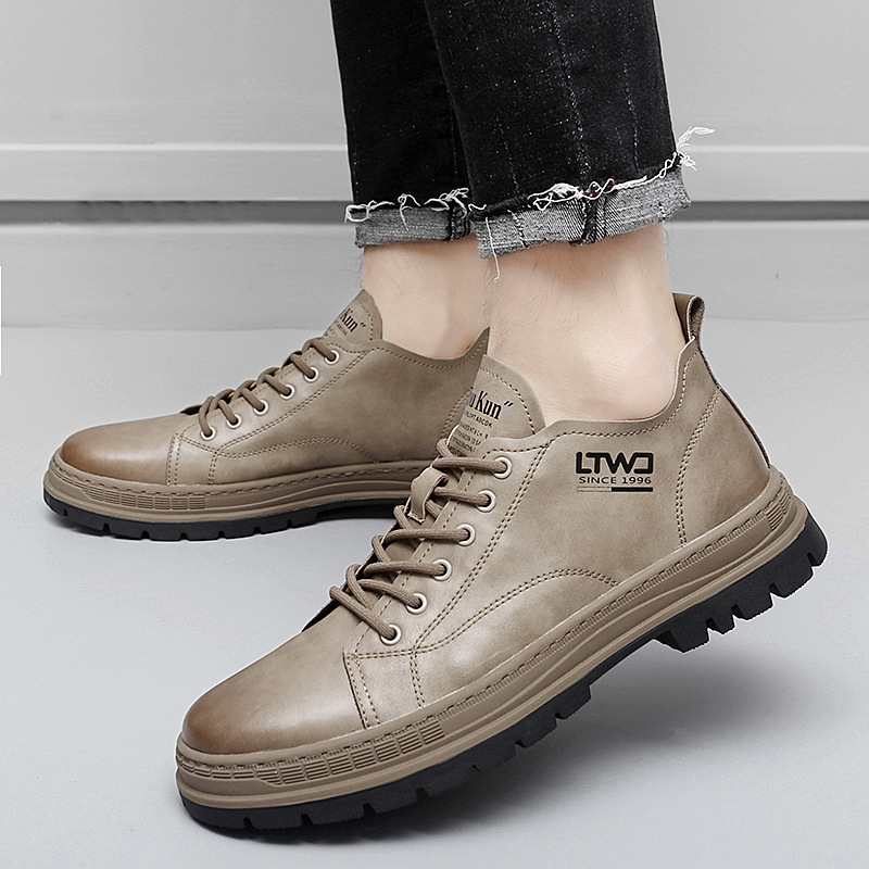 Martin μποτάκια για άνδρες με επάνω μέρος από microfiber, σόλα από καουτσούκ, στρογγυλή μύτη, χαμηλό ύψος τακουνιού 1–3 cm, χαμηλός σωλήνας