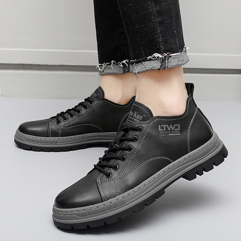 Martin μποτάκια για άνδρες με επάνω μέρος από microfiber, σόλα από καουτσούκ, στρογγυλή μύτη, χαμηλό ύψος τακουνιού 1–3 cm, χαμηλός σωλήνας