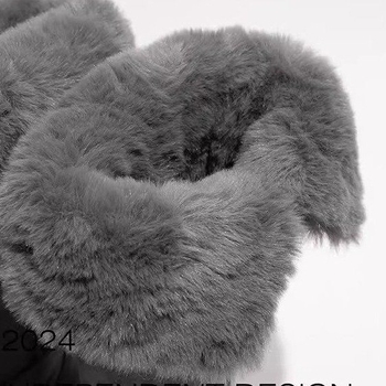 Sieviešu ziemas zābaki ar velūra augšdaļu, iekšpusē mākslīgā kažokāde, gumijas zole, augsts potītes augstums