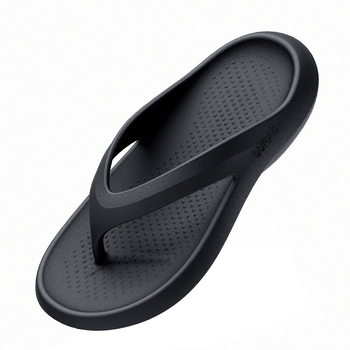 Férfi EVA platformos papucs, fekete, csúszásmentes, nyitott orrú, minimalist dizájn