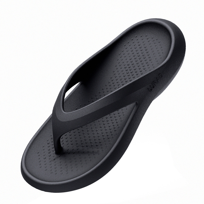 Férfi EVA platformos papucs, fekete, csúszásmentes, nyitott orrú, minimalist dizájn