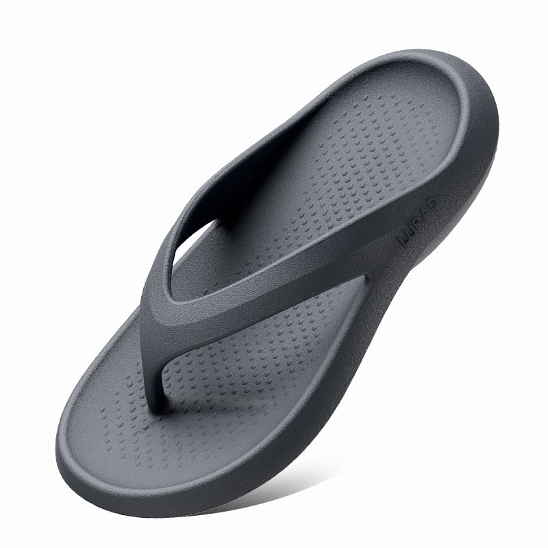 Férfi EVA platformos papucs, fekete, csúszásmentes, nyitott orrú, minimalist dizájn