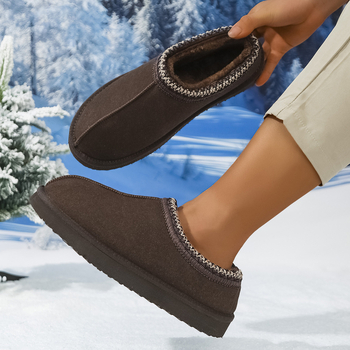 Ghete de iarnă pentru zăpadă, stil etnic, unisex, slip-on, PU upper cu talpă TPR