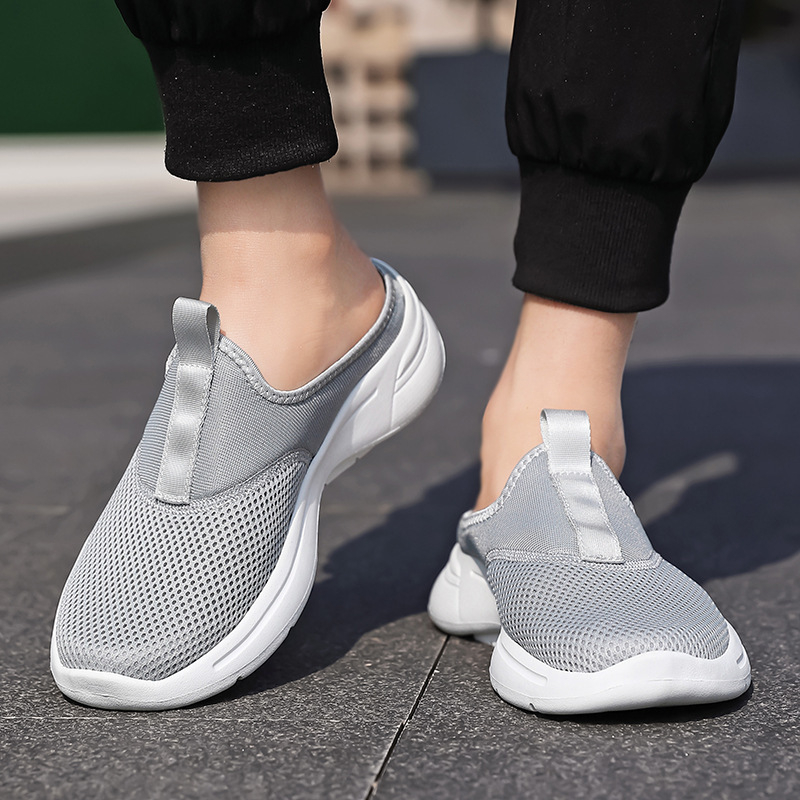 Sandale bărbătești din plasă - partea superioară respirabilă din plasă, talpă MD, încălțăminte casual slip-on cu vârf închis