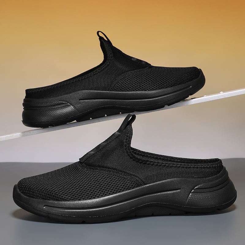 Sandale bărbătești din plasă - partea superioară respirabilă din plasă, talpă MD, încălțăminte casual slip-on cu vârf închis