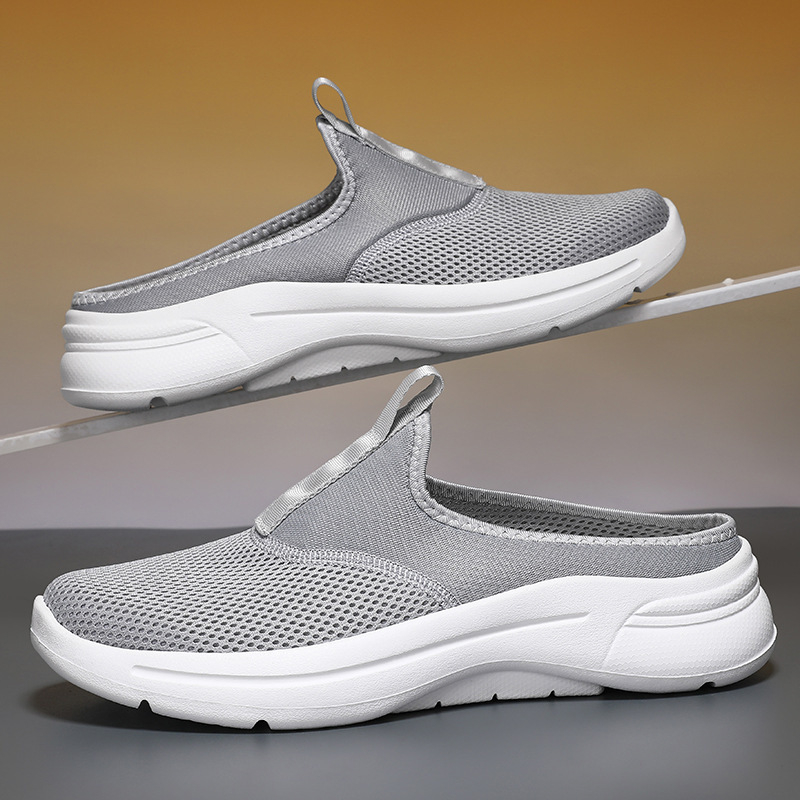 Sandale bărbătești din plasă - partea superioară respirabilă din plasă, talpă MD, încălțăminte casual slip-on cu vârf închis