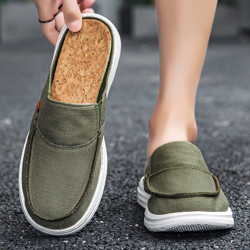 Mužské plátené Slip-On topánky na leto | Ľahké, pohodlné; vrchný materiál: plátno; podrážka: EVA; zapínanie: Slip-On