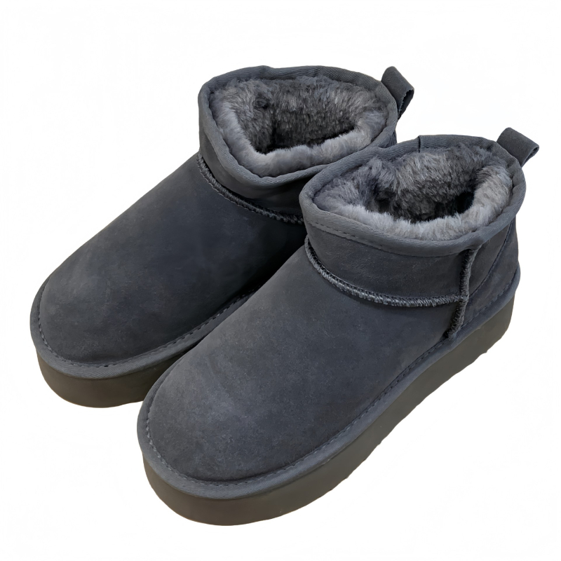 Sniega zābaki sievietēm ar biezu zoli, nubukādas augšdaļa un mākslīgā kažokāda iekšpusē