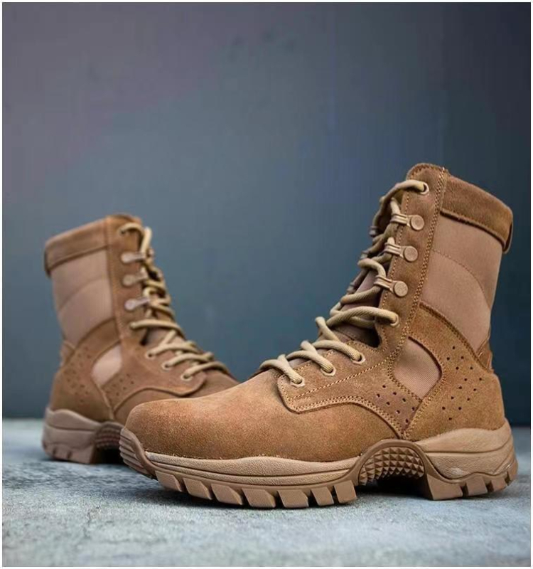Унисекс кожени тактически ботуши за открито, вулканизирана подметка, EVA стелка, антихлъзгаща подметка, нисък ток