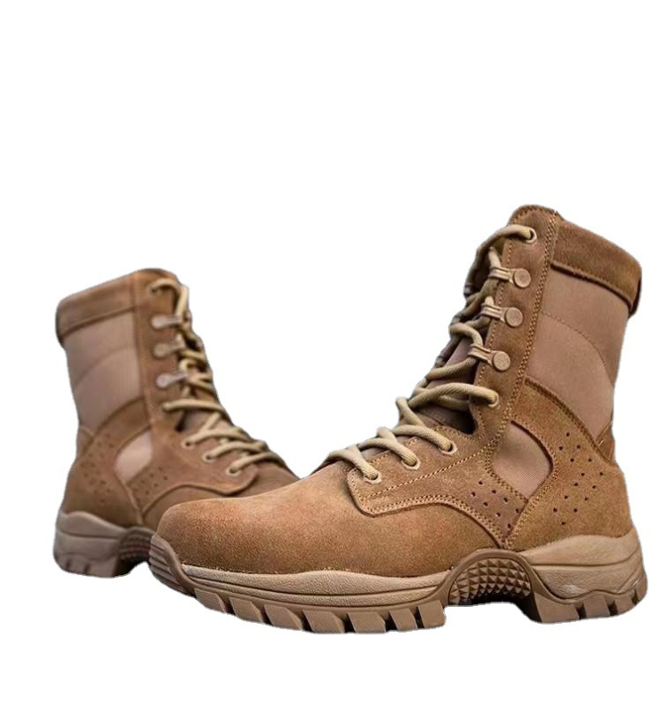 Унисекс кожени тактически ботуши за открито, вулканизирана подметка, EVA стелка, антихлъзгаща подметка, нисък ток