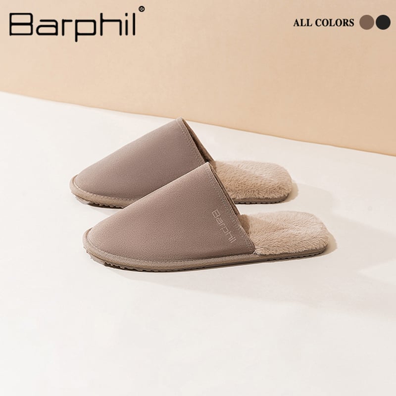 Barphil Muške papuče za dom, gornji dio od suedea, TPR potplat, anti-slip, s umjetnim krznom iznutra, Slip-On