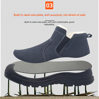 Žieminiai apsauginiai batai su plienine nosimi, nubuko viršus, vidutinio aukščio, atsparūs perforacijai ir smūgiams