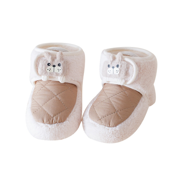 Бебешки обувки за проходки с мека подметка, дебели и топли, Velcro закопчаване, унисекс, 6–12 месеца, горна платнена част, EVA подметка