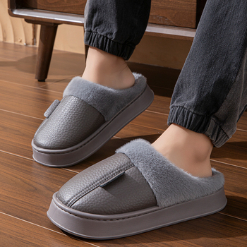 Páros pamut papucs téli beltéri használatra, csúszásmentes EVA talp, meleg, vastag talpú papucsok, slip-on