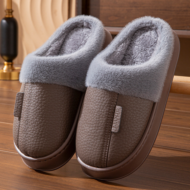 Páros pamut papucs téli beltéri használatra, csúszásmentes EVA talp, meleg, vastag talpú papucsok, slip-on