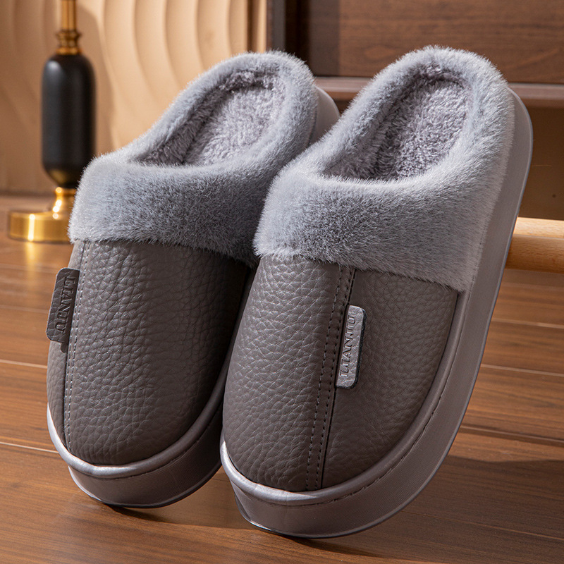 Páros pamut papucs téli beltéri használatra, csúszásmentes EVA talp, meleg, vastag talpú papucsok, slip-on