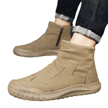 Meeste Martinid saapad, libisemiskindel kummist talla, kunstliku PU ülaosa, külglukuga tõmblukk, madal siluetas