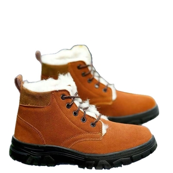 Vyriniai žieminiai sniego batai iš odos, vilnos įdaila, neslystanti gumos pada, klininis kulnas, apvali nosis