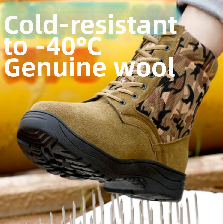 Vyriniai žieminiai sniego batai iš odos, vilnos įdaila, neslystanti gumos pada, klininis kulnas, apvali nosis