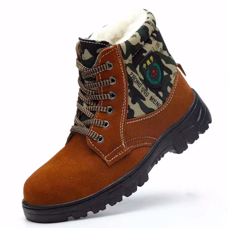 Vyriniai žieminiai sniego batai iš odos, vilnos įdaila, neslystanti gumos pada, klininis kulnas, apvali nosis