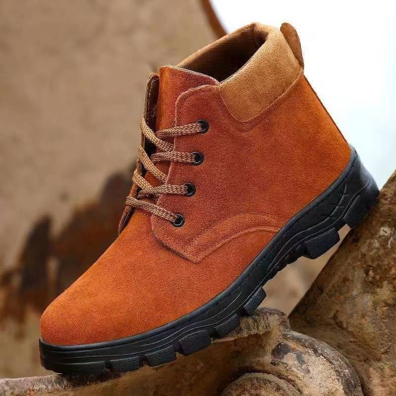 Vyriniai žieminiai sniego batai iš odos, vilnos įdaila, neslystanti gumos pada, klininis kulnas, apvali nosis