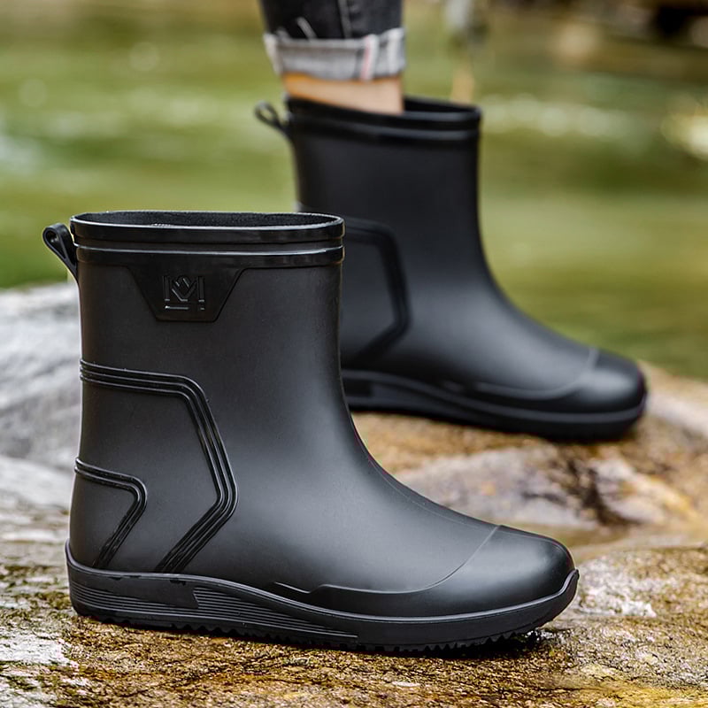 Férfi esőcsizmák, középmagas, PVC felsőrész, EVA talpbetét, hálós bélés