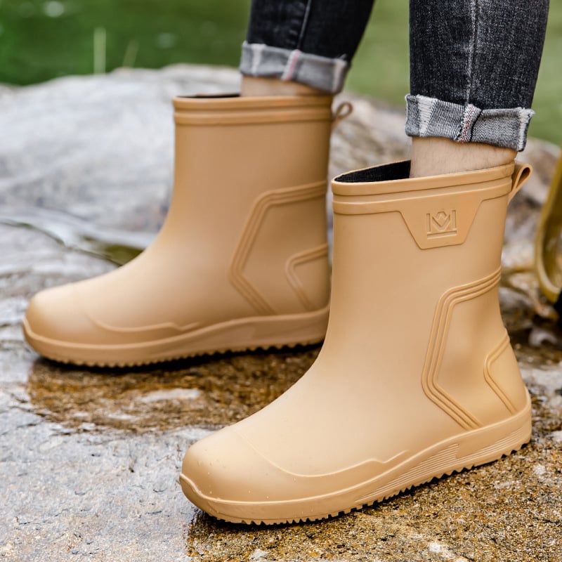 Férfi esőcsizmák, középmagas, PVC felsőrész, EVA talpbetét, hálós bélés