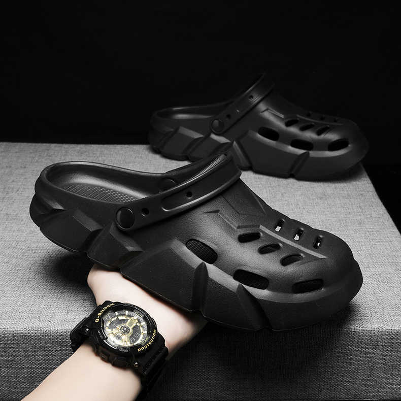 Férfiaknak lyukas cipő, tengerparti stílus, műanyag felsőrész és talp, injekciós talp technológia