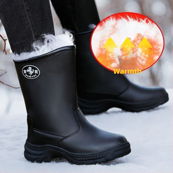 Cizme de zăpadă - înalte, căptușite cu lână, talpă groasă, impermeabile, unisex