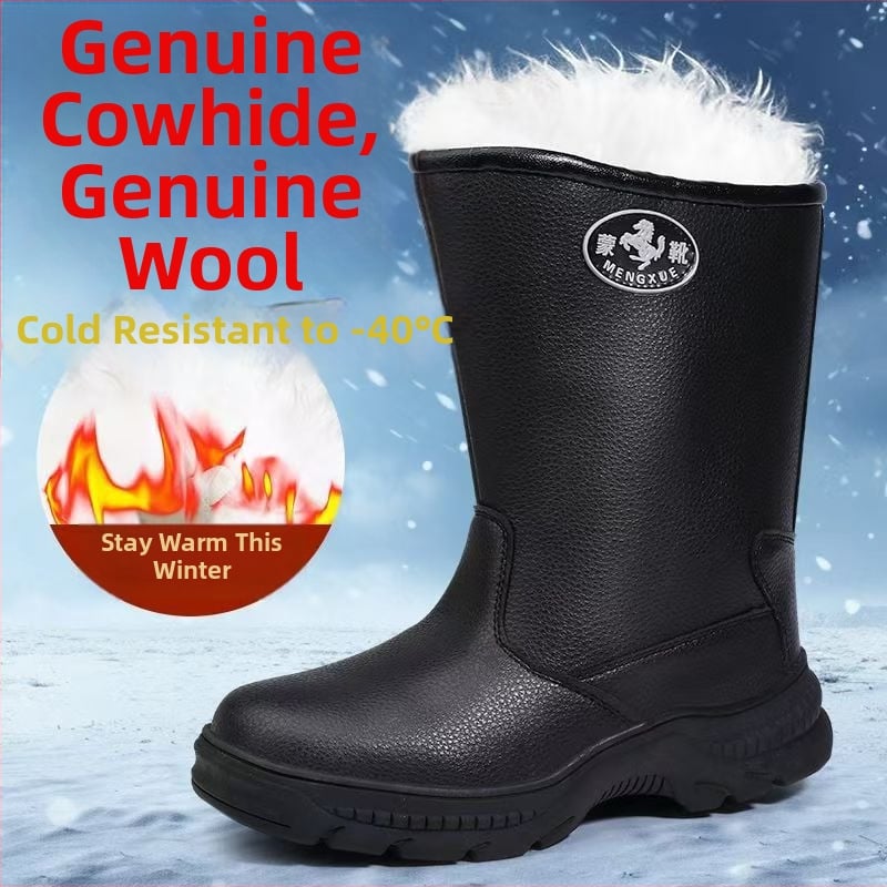 Cizme de zăpadă - înalte, căptușite cu lână, talpă groasă, impermeabile, unisex