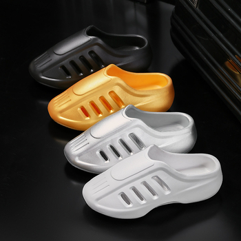 Pantofi Slip-On pentru bărbați, talpă groasă, vârf perforat, seria Shark, partea superioară EVA, talpă EVA, talpă turnată prin injecție, stil de plajă