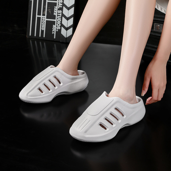 Pantofi Slip-On pentru bărbați, talpă groasă, vârf perforat, seria Shark, partea superioară EVA, talpă EVA, talpă turnată prin injecție, stil de plajă