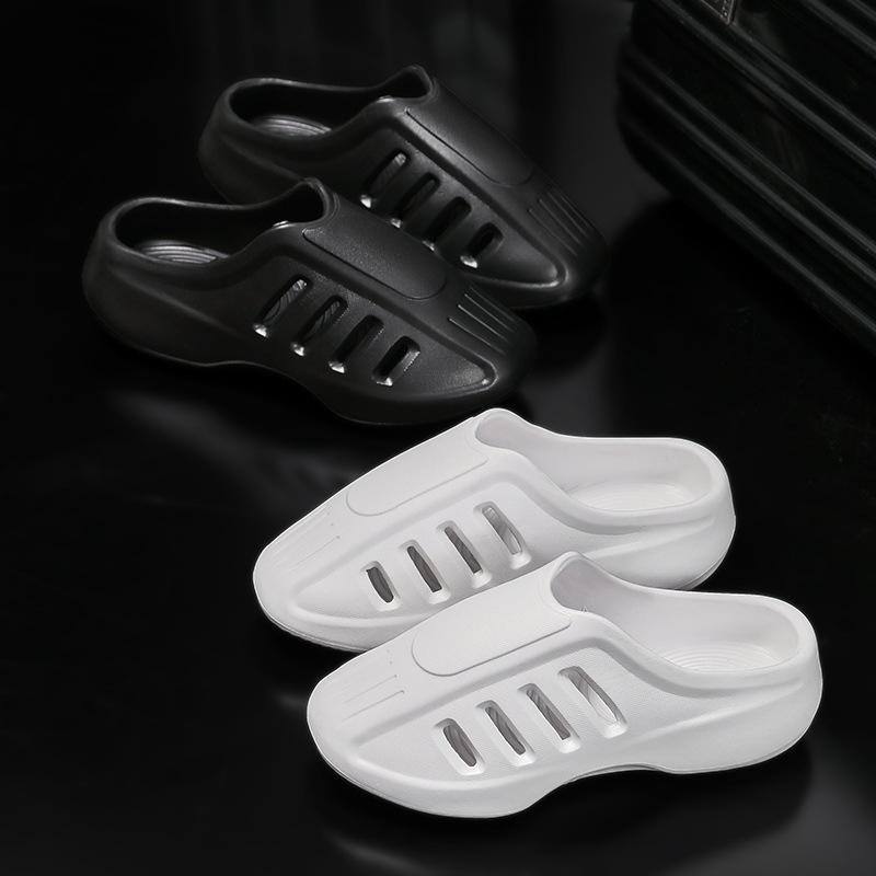 Pantofi Slip-On pentru bărbați, talpă groasă, vârf perforat, seria Shark, partea superioară EVA, talpă EVA, talpă turnată prin injecție, stil de plajă
