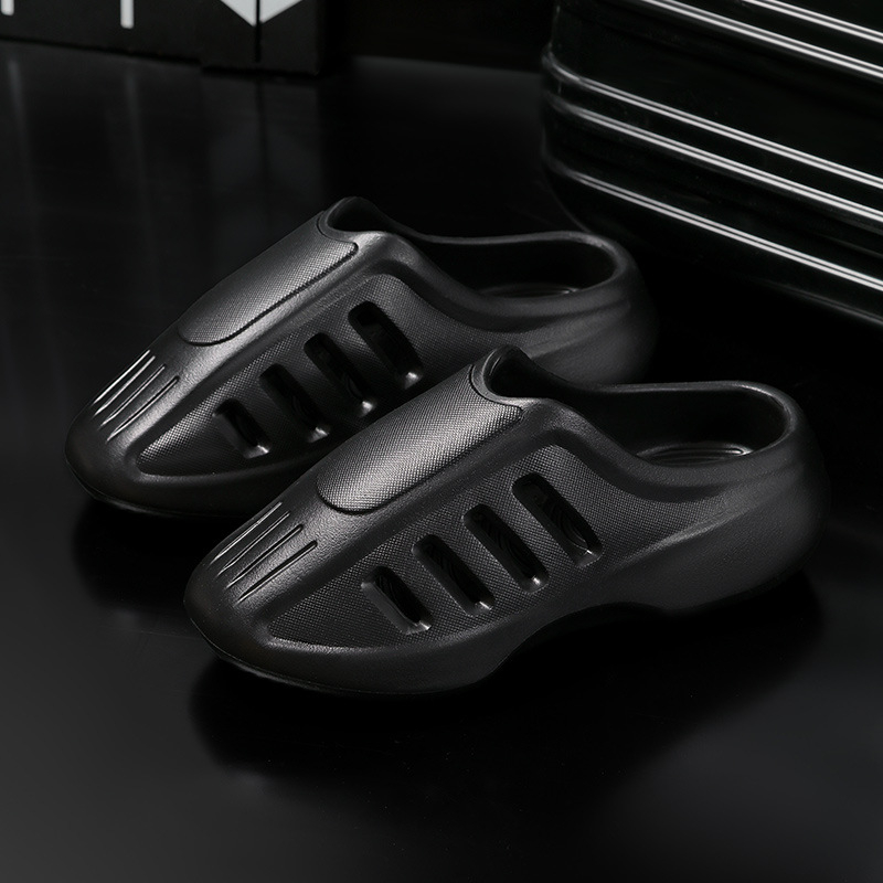 Pantofi Slip-On pentru bărbați, talpă groasă, vârf perforat, seria Shark, partea superioară EVA, talpă EVA, talpă turnată prin injecție, stil de plajă