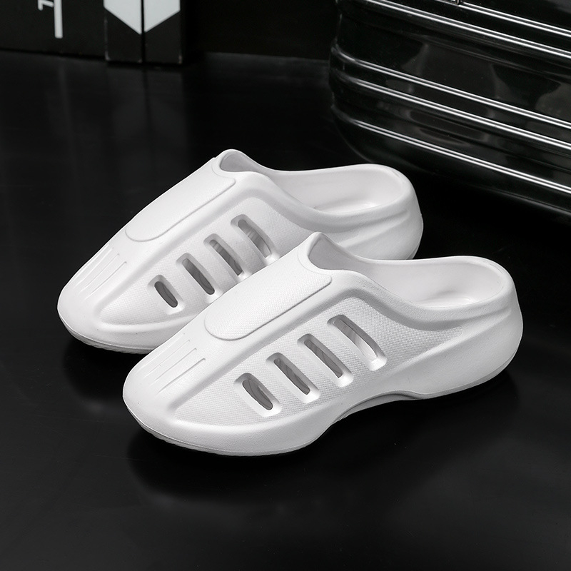 Pantofi Slip-On pentru bărbați, talpă groasă, vârf perforat, seria Shark, partea superioară EVA, talpă EVA, talpă turnată prin injecție, stil de plajă