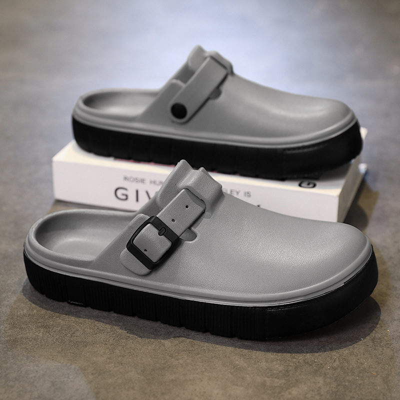 Sandale bărbați EVA - vârf închis, respirabile, turnare dintr-o bucată, talpă EVA, slip-on (Vârf închis; Respirabile; Turnare dintr-o bucată; Talpă EVA; Slip-On)