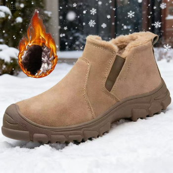 Žieminiai darbo batai su plieniniu pirštu, vilnos įdaila, velūras viršus, atsparūs perforacijai ir smūgiams