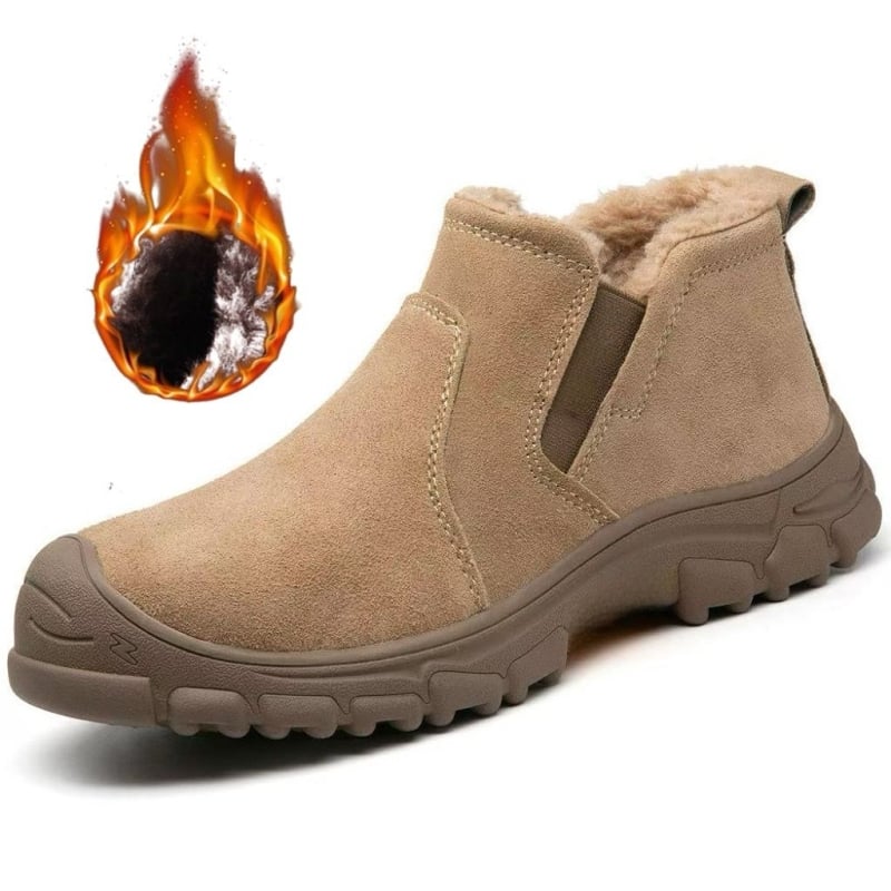 Žieminiai darbo batai su plieniniu pirštu, vilnos įdaila, velūras viršus, atsparūs perforacijai ir smūgiams