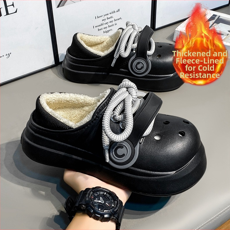 Încălțăminte de iarnă pentru cupluri, cu talpă groasă, partea superioară EVA, căptușeală din bumbac, talpă EVA (Înălțime toc 6–8 cm; Partea superioară EVA; Căptușeală: bumbac; Talpă: EVA)