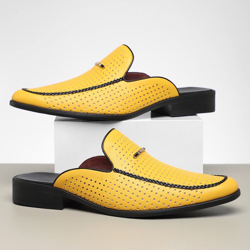 Muške sandale s zatvorenim prstima, prozračnog dizajna, bez pete, slip-on, ljeto 2025, PU gornji dio, plastični potplat, za odrasle