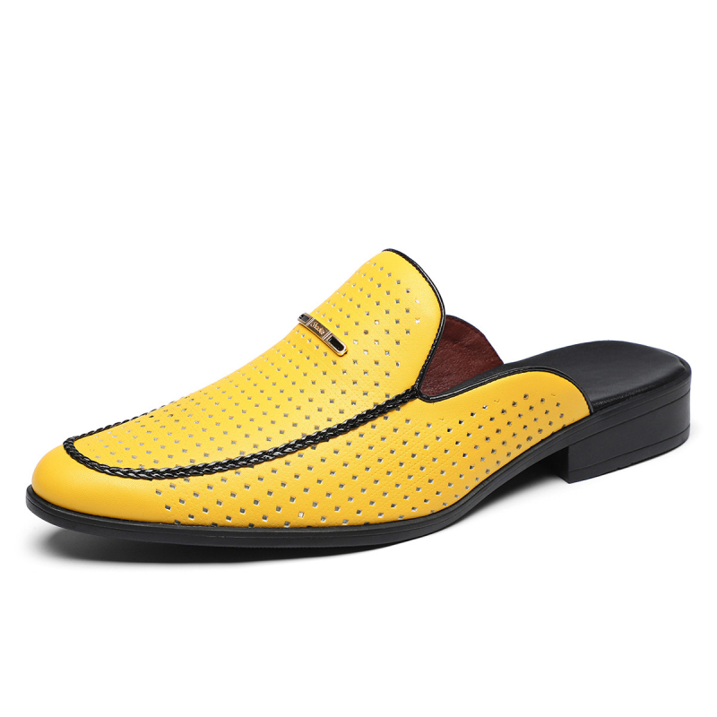 Muške sandale s zatvorenim prstima, prozračnog dizajna, bez pete, slip-on, ljeto 2025, PU gornji dio, plastični potplat, za odrasle