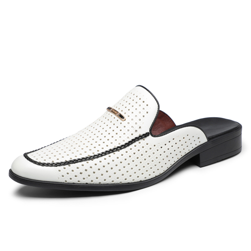 Muške sandale s zatvorenim prstima, prozračnog dizajna, bez pete, slip-on, ljeto 2025, PU gornji dio, plastični potplat, za odrasle